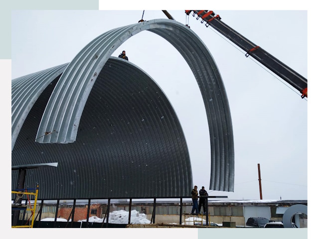 Полукруглые ангары в Фрязино